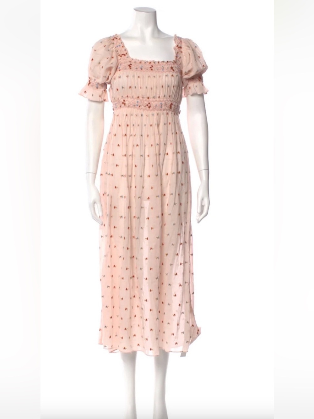DÔEN Eclipse Nightgown in Pink Carnation Embroidery - XS